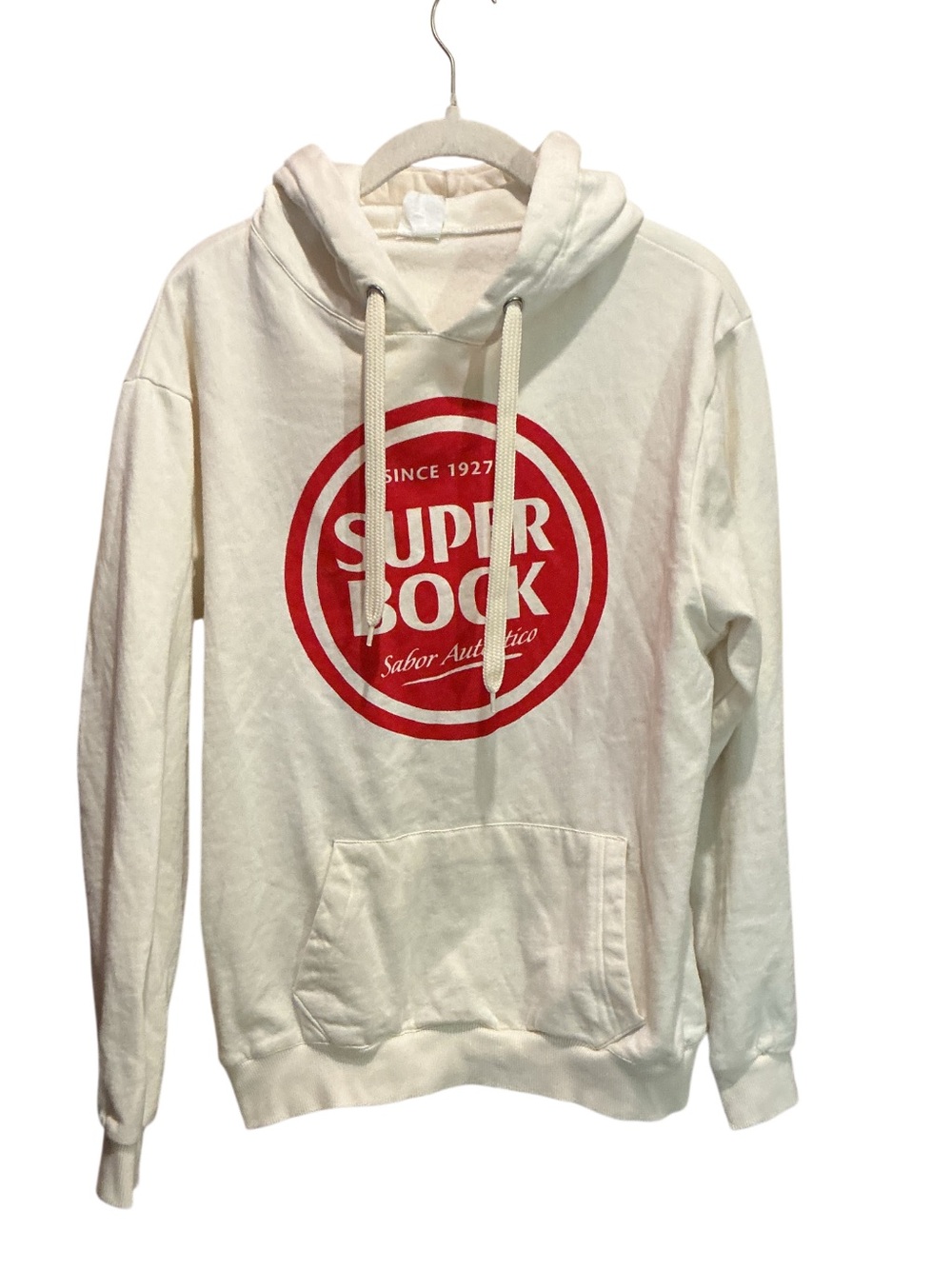 SUPER BOCK “ Vintage Beer Tribute” Men’s White Lightweight Hoodie
